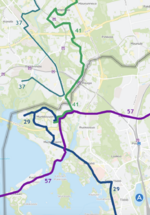 Linjat 29, 37, 41 ja 57